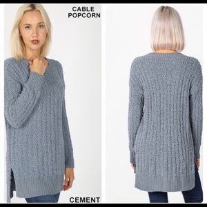 Cable Popcorn Sweater 1X